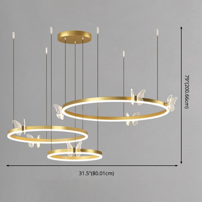 Circular Chandelier Lighting Fixtures Modern Metal Chandelier Lamp