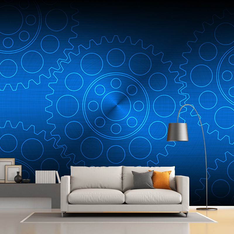 Gear Illustration Metal Wall Decor for Living Room, Custom Size Available