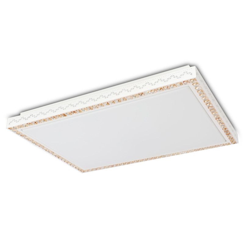 Nordic Geometric Shaped Ceiling Lamp Crystal Living Room LED Flush Mount Light in White