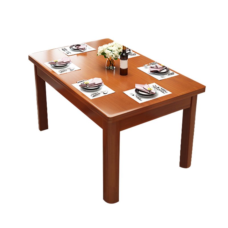 Modern Standard Height Furniture 7 Pcs Solid Wood Rectangle Dinette Table with Chair