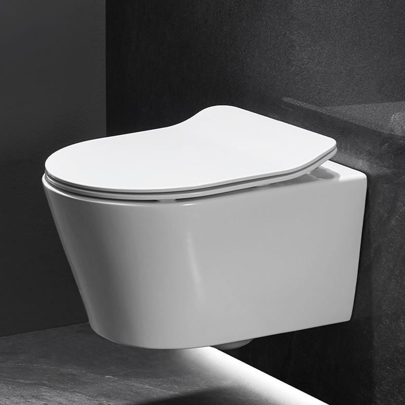 Modern Ceramic Flush Toilet Wall Mount White Toilet Bowl for Washroom