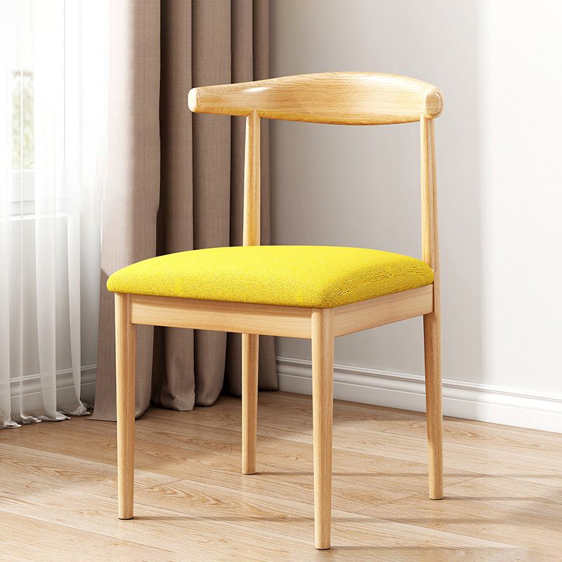 Modern Indoor-Outdoor Dining Chair Metal Armless Upholstered Single Chair