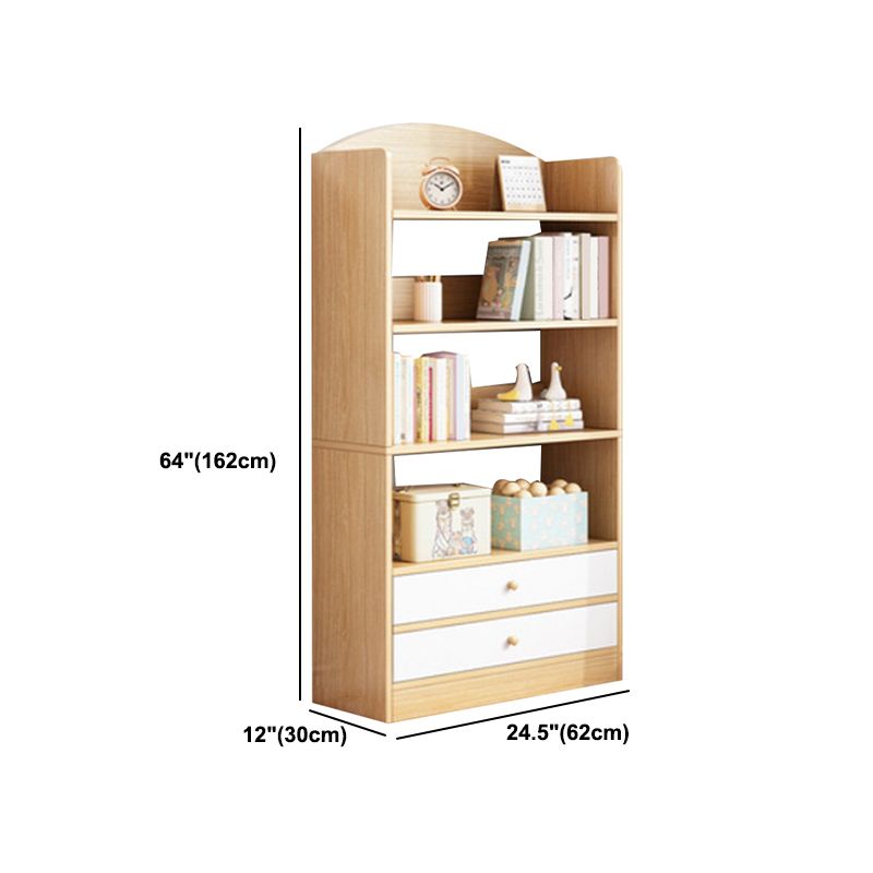 Modern Rectangle Bookcase Wooden Closed Back Bookshelf with Shelves
