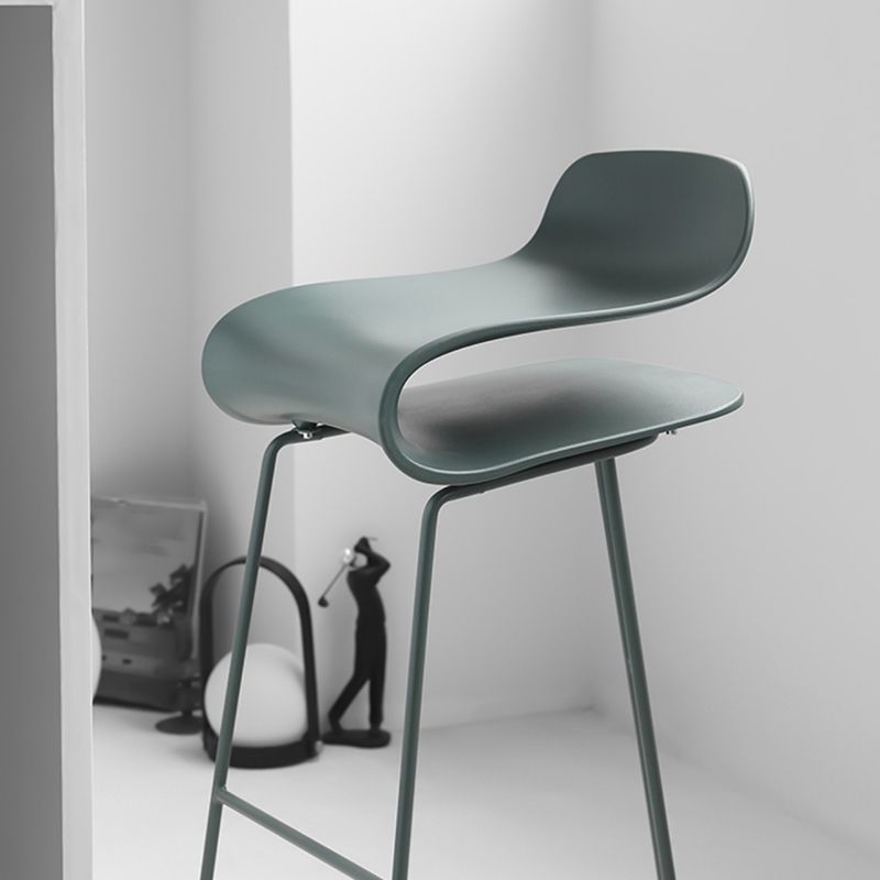 Industrial Armless Bar Stool Plastic and Steel Bar Stool for Living Room
