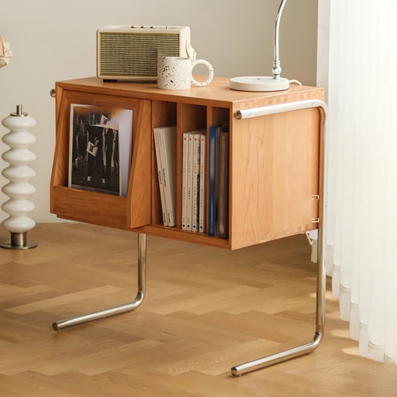 Modern Style Solid Wood Bookshelf Closed Back Bookcase with Doors