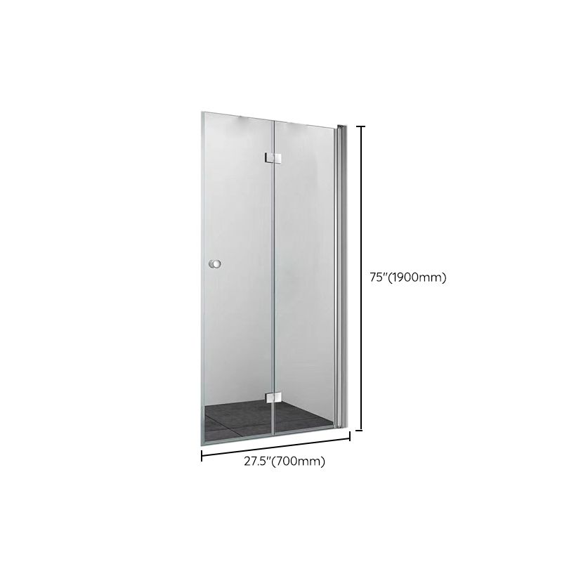 Frameless Folding Tempered Glass Shower Door with Thickened 304 Stainless Steel Fittings