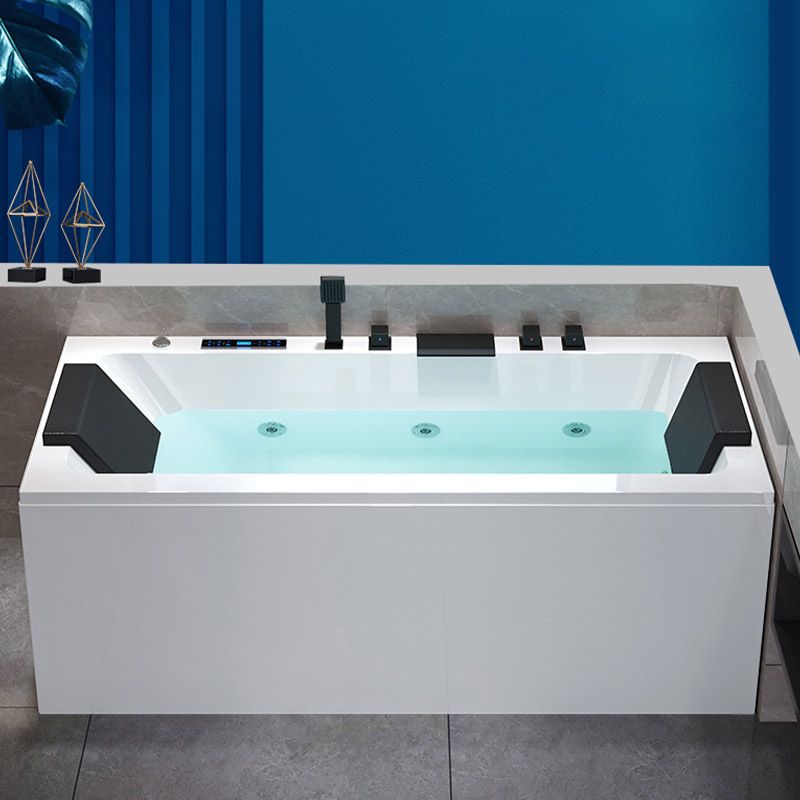 Modern Style Alcove Bath Tub Acrylic Rectangular Bathroom Bathtub with Faucet