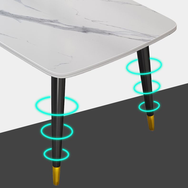 Minimalist Style Traditional Height Sintered Stone Dining Table Rectangle Dining Room Set For Home