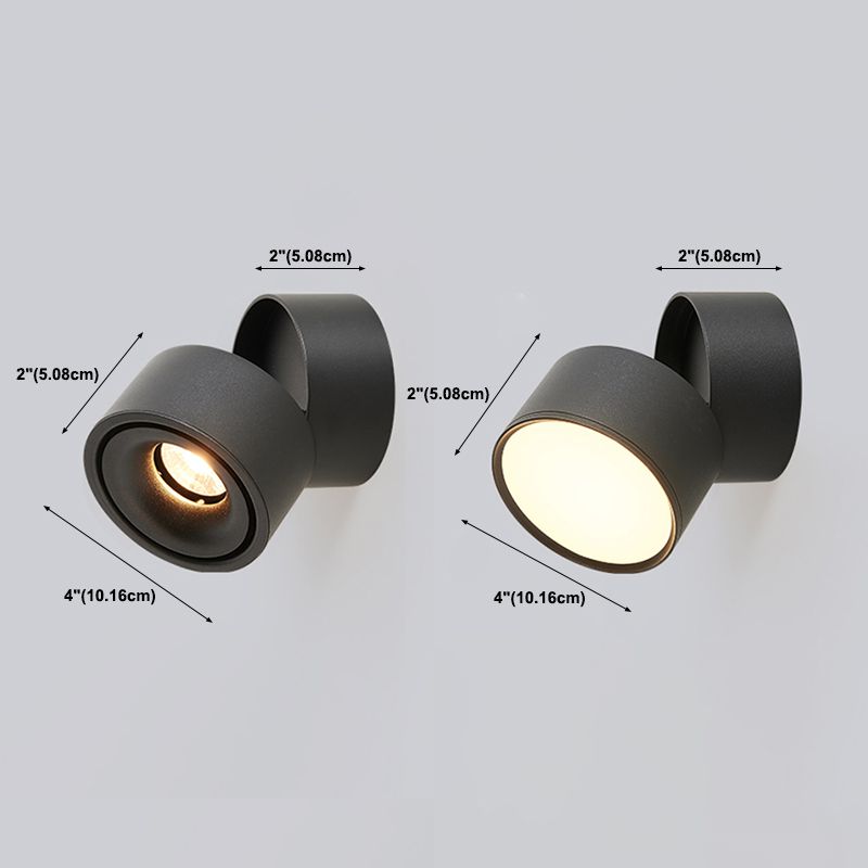 Modern Simple Aluminum Wall Light Cylinder Shape Rotatable Wall Lamp for Living Room