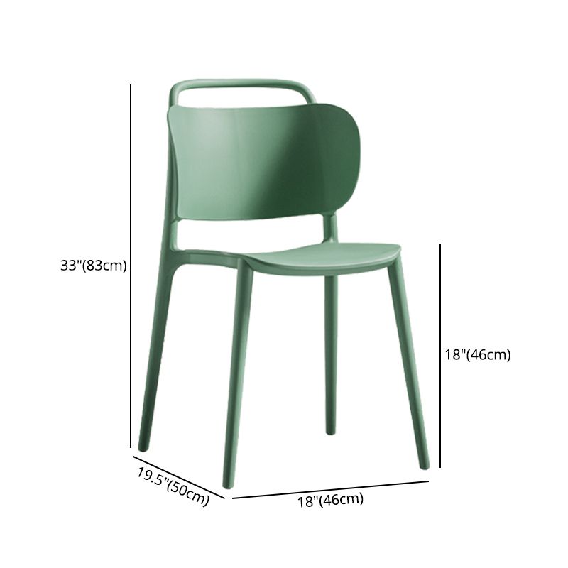 Nordic Style Plastic Dining Chair Open Back Dining Side Chair for Home Use