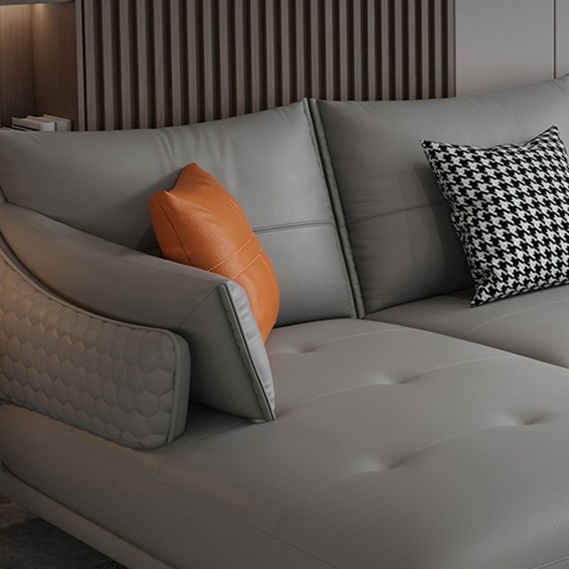 131.88" L x 66.92" W x 33.46" H Genuine Leather Sofa Pillow Top Arm Sectional