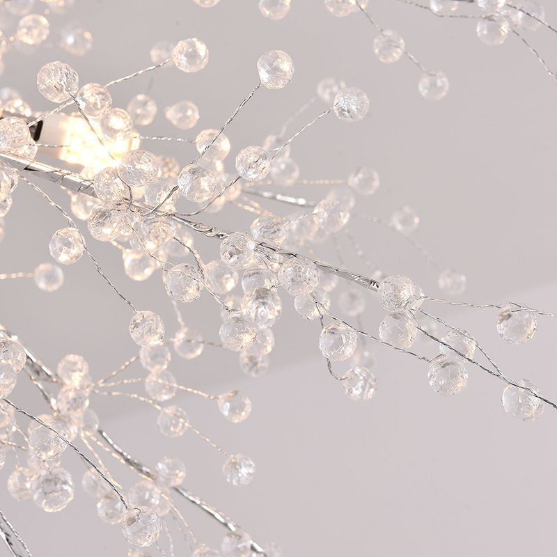 Posstal de cristal en forme de pissenlit Modern Simplicity Bedroom Éclairage de chambre à coucher en Chrome