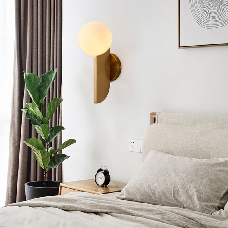 Ball Wall Sconce Lighting Modern Style Glass 1 Light Wall Mounted Light