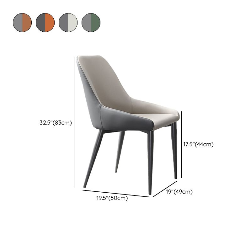 Industrial Style Arm Chair Faux Leather Parsons Chairs for Bedroom