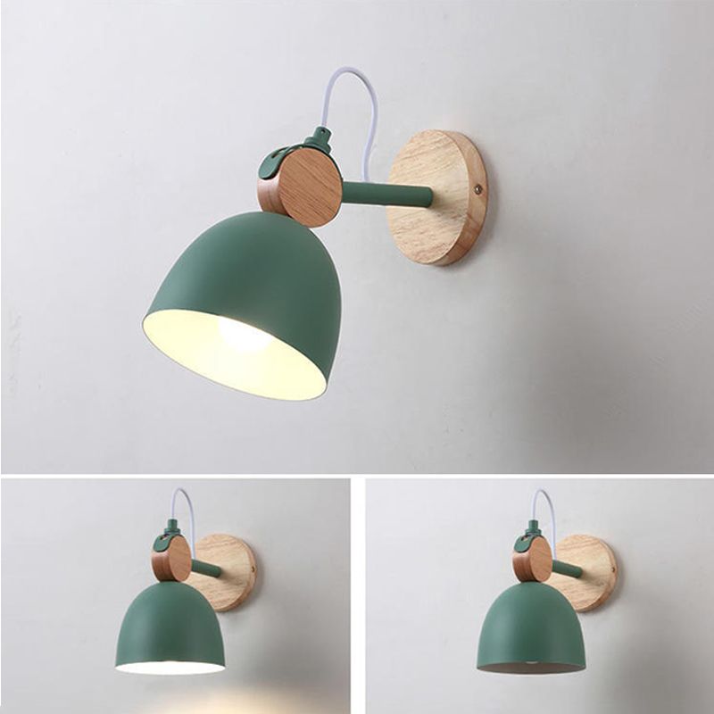 Flared Wall Lighting Fixtures Modern Style Wood 1 Light Wall Lighting