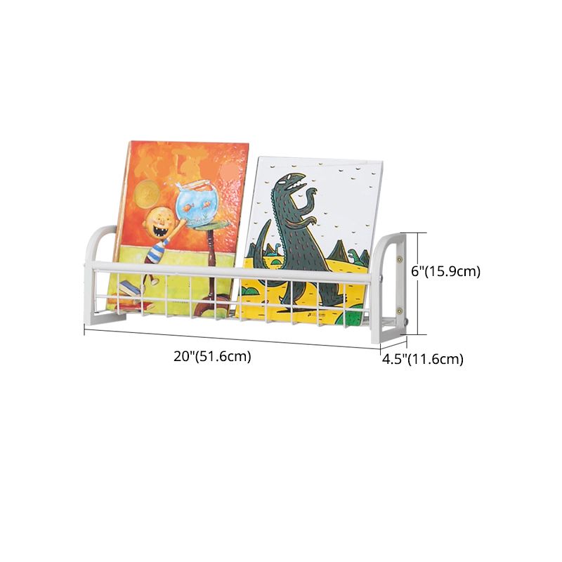 Modern Style Metal Bookshelf Wall Mounted Bookcase for Bedroom