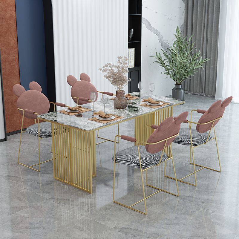Glam Style 1/2/5 Pieces Dining Room Furniture Set Sintered Stone Dining Table Set
