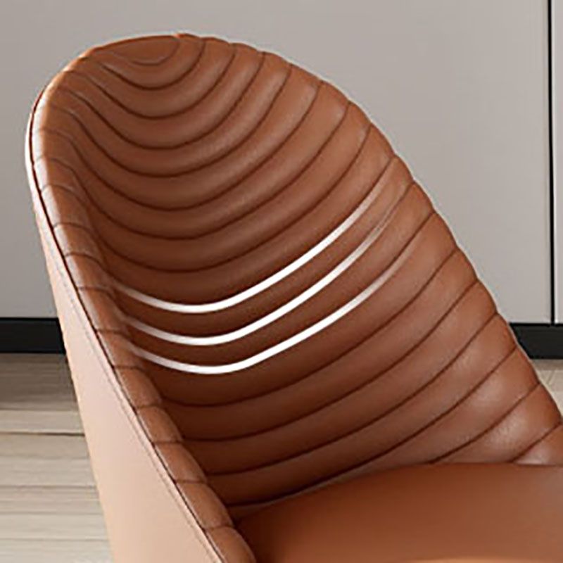 Minimalist Armless Solid Back Chair for Kitchen Leather Dining Chair