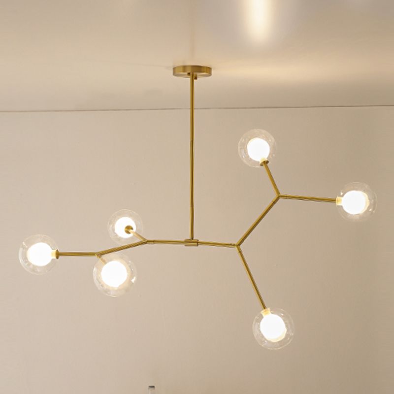 Nordic Modern Dining Pendant Light Round Glass Shade Chandelier Chandelier Lightture pour salle à manger