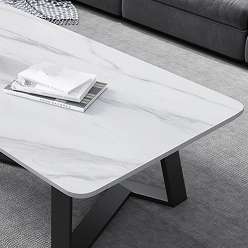 17"H Contemporary Coffee Table Single Slate Coffee Cocktail Table