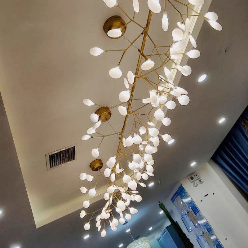 Gold Crystal Hanging Pendant Lights Contemporary style Linear Hanging Lamps for Living Room