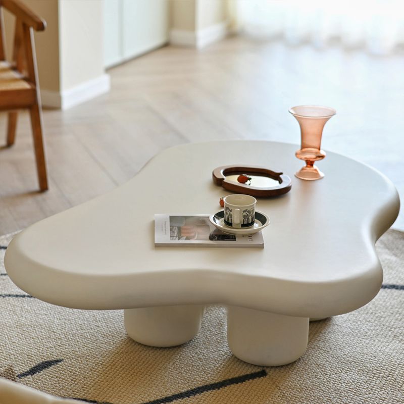 Scandinavian 3 Legs Coffee Table Free form Wooden Cocktail Table for Living Room