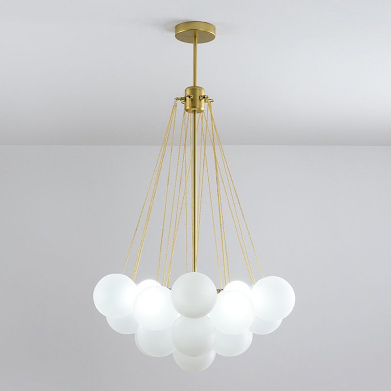 Frosted White Glass Bubbles Suspensie Licht Stijlvolle Noordse kroonluchter voor woonkamer