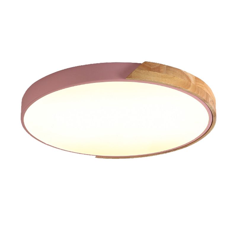 Circular Flush Mount Fixture Contemporary Metal 1 Light Flush Light for Children's Room