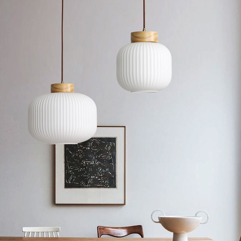 Glass Pot Shape Hanging Lights Modern Style 1 Light Hanging Mount Fixture for Dining Room