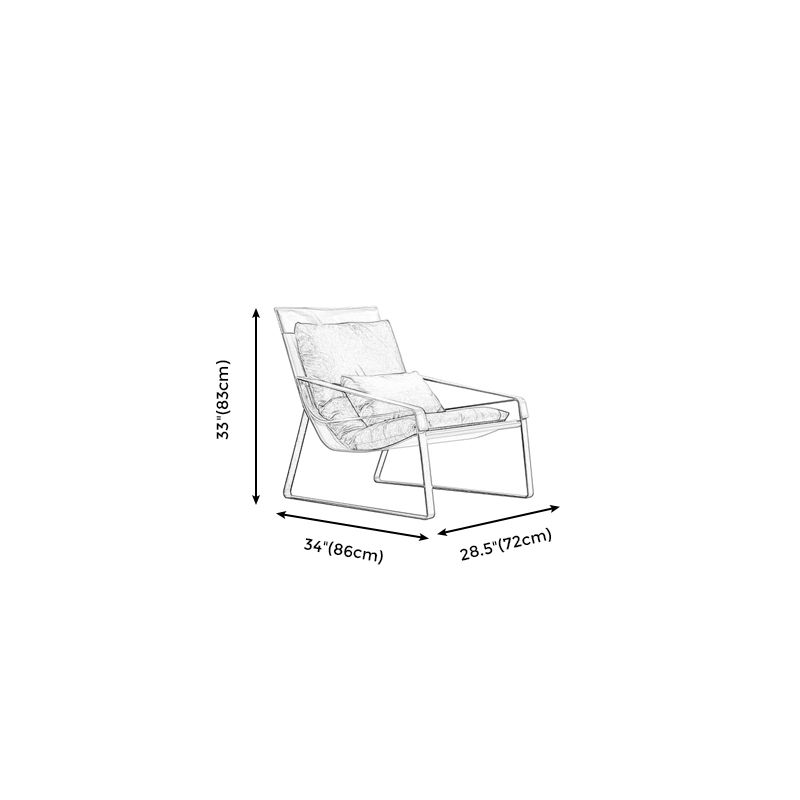 Solid Color Armchair With headrest, Modern Iron Frame Lounge Chair