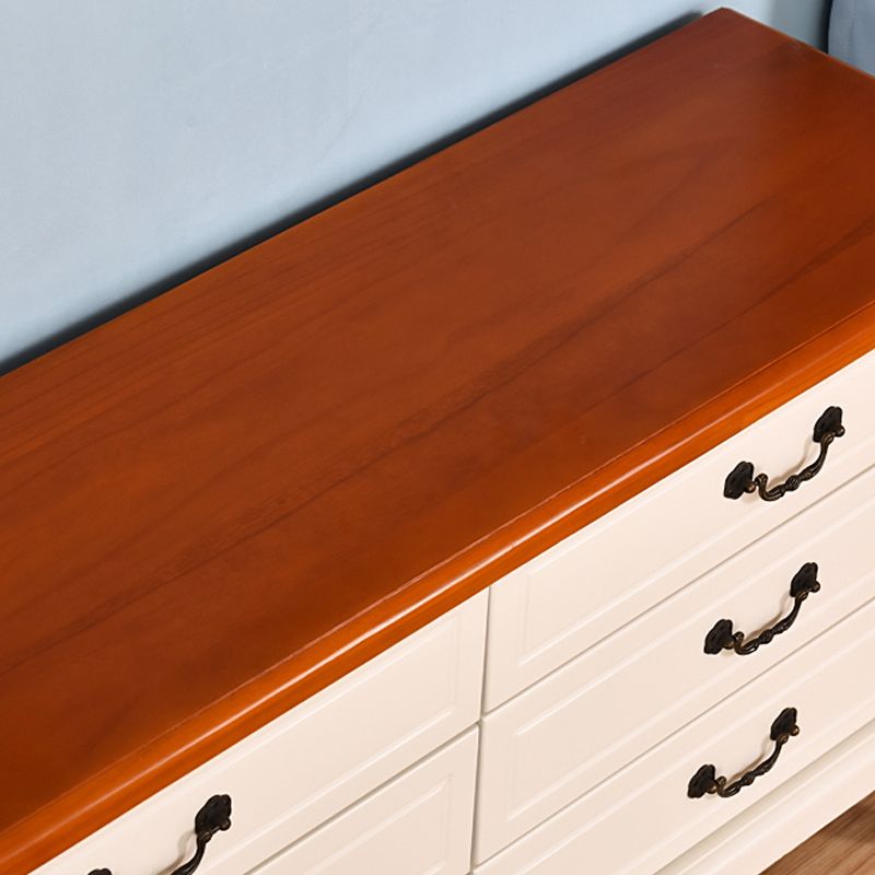 American Traditional Home Chest Solid Wood Storage Chest with Drawers