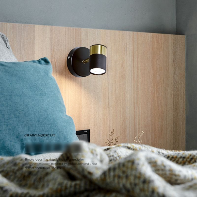 Half Cylinder Metal Wall Sconce Modern Style 1-Light Reading Wall Mount Lighting