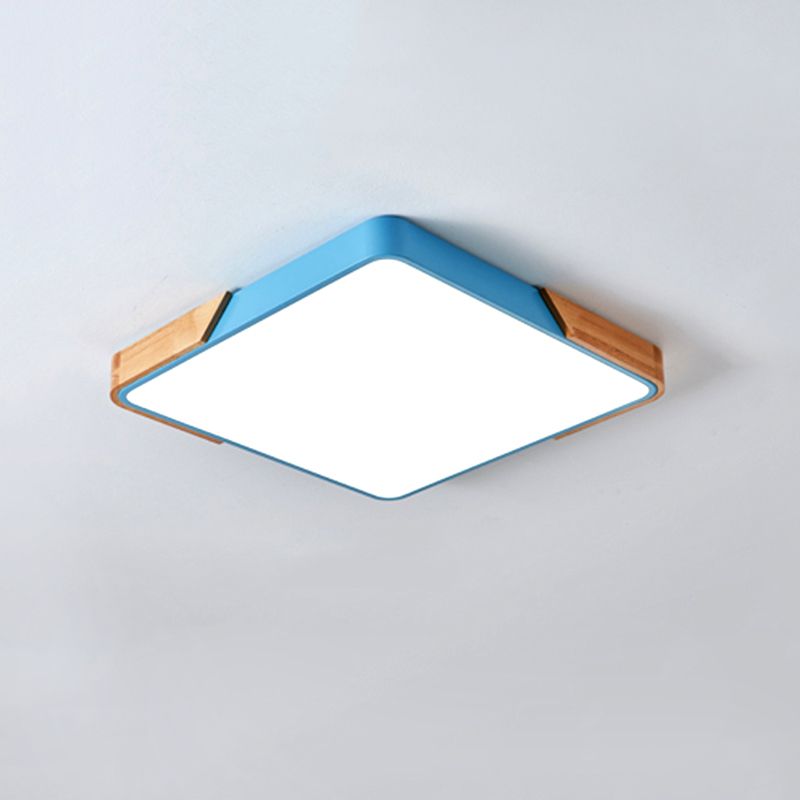 Lámparas de techo de montaje empotrado cuadradas de 1 luz, luz empotrada LED de metal moderno