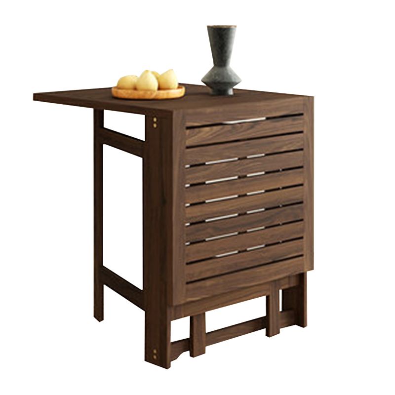 Modern Wood Patio Dining Table 1/2/3 Pieces Collapsible Dining Set for Courtyard