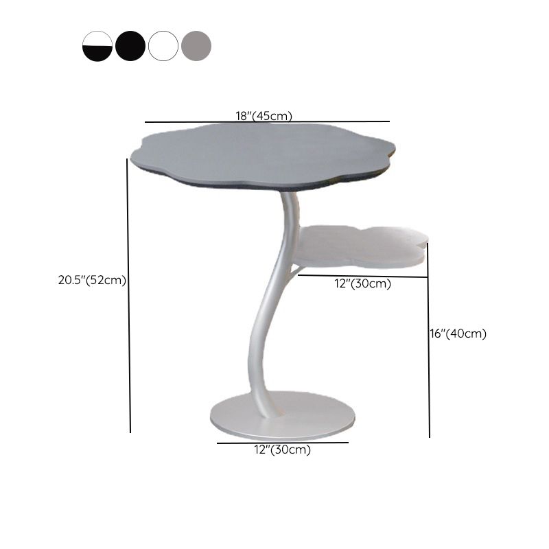 Modernistic Living Room Double Tier Round with Storage Pedestal Side Table