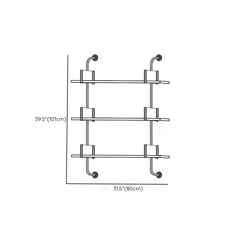 Metal and Wood Glam Shelf Bookcase Gold Wall Mounted Bookshelf for Office