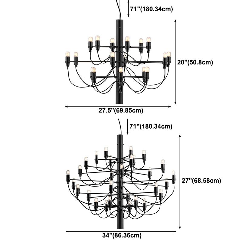 Style moderne suspendu en métal Spoutnik Pendant Light pour le salon