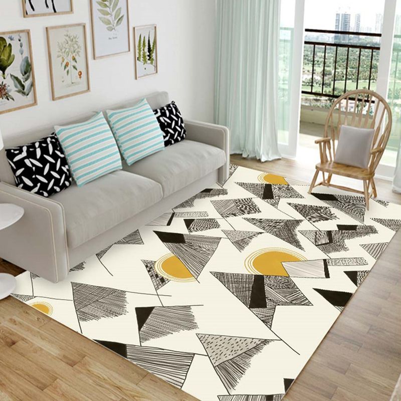 Cartoon Animal Drawing Print Rug Multi Colored Synthetics Rug Anti-Slip Backing Stain Resistant Washable Rug for Living Room