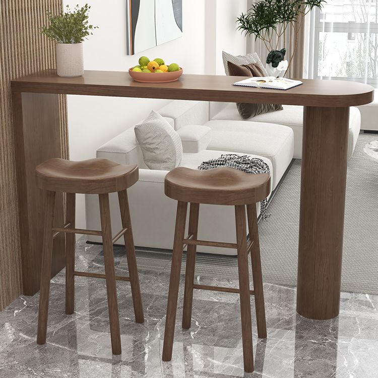 Modern Living Room Solid Wood Double pedestal Bar Dining Table