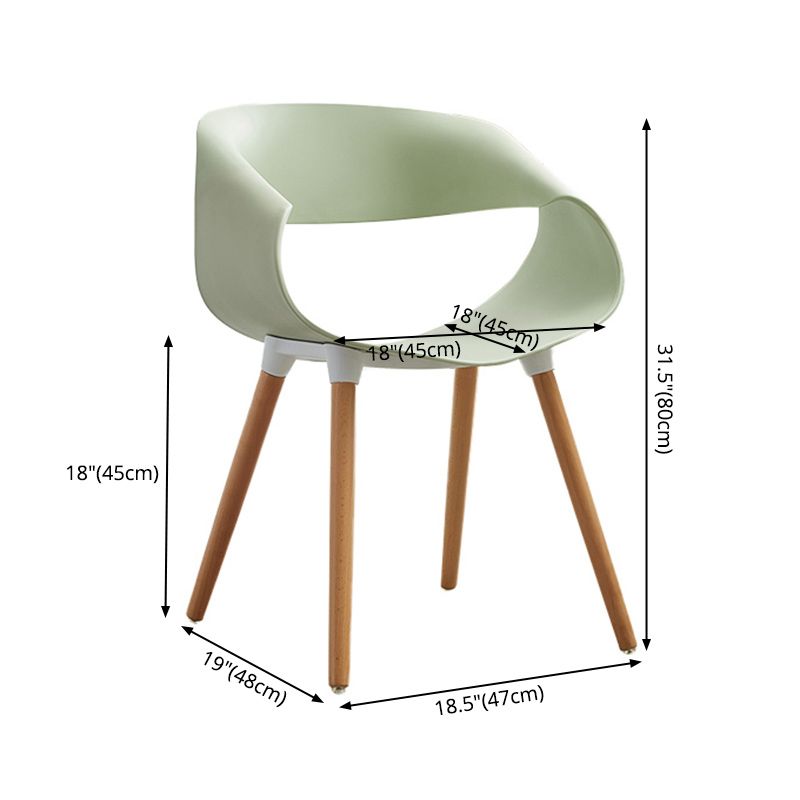 Chaises d'appoint de salle à manger en plastique Chaise d'intérieur et d'extérieur Glam de 18 po de large, chaise d'appoint à dossier ouvert