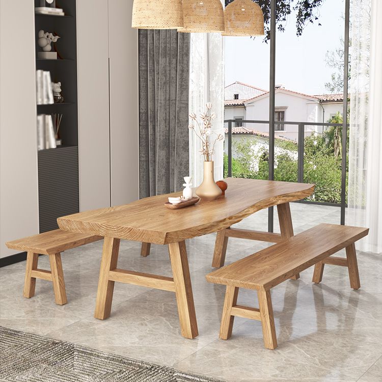 Modern 1/2/3/5/6 Pieces Rectangle Dining Set Solid Wood Dining Table with Chairs
