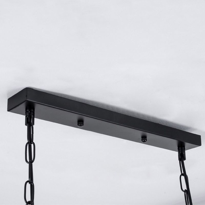 Iluminación colgante de isla metálica INDUSTRIA RESTAURADA NEGRA RESTAURANTE CANDELIER DEL POSTENTO