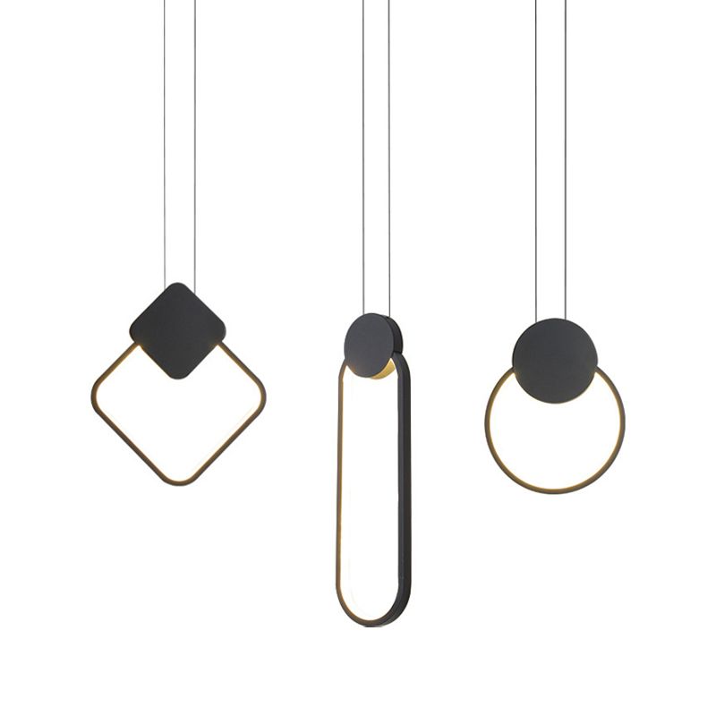 Luce a sospensione a sospensione a 1 luci a sospensione di metallo lineare