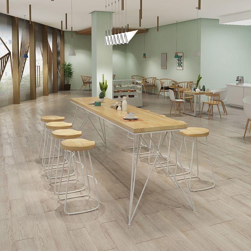 Modern Rectangle Bar Table Set 1/2/9 Pcs Brown Wooden Bar Table Set