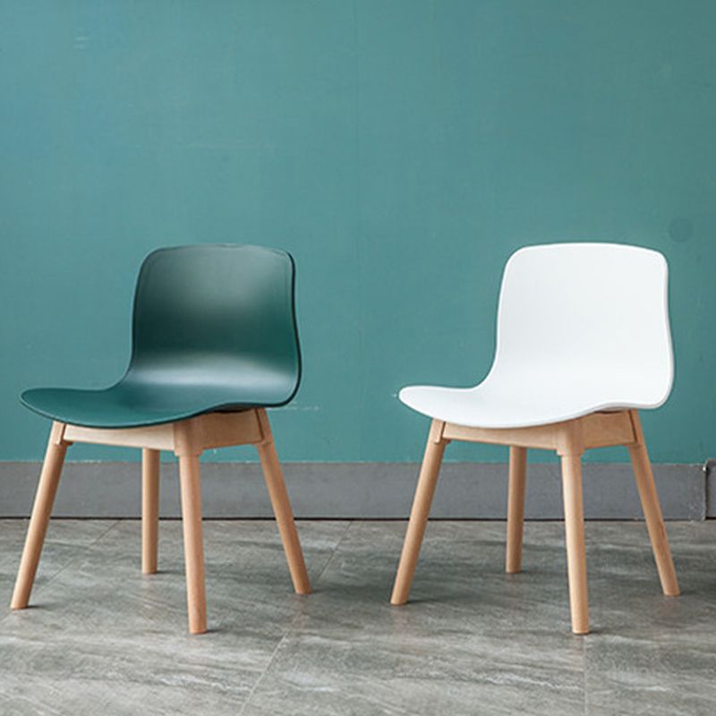 Natural Beech Legs Side Chair Scandinavian Armless Dining Chairs