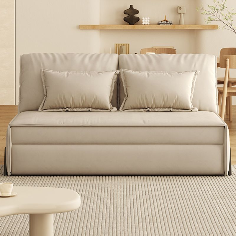 Contemporary Faux Leather Sleeper Sofa Upholstered Armless Sofa Bed