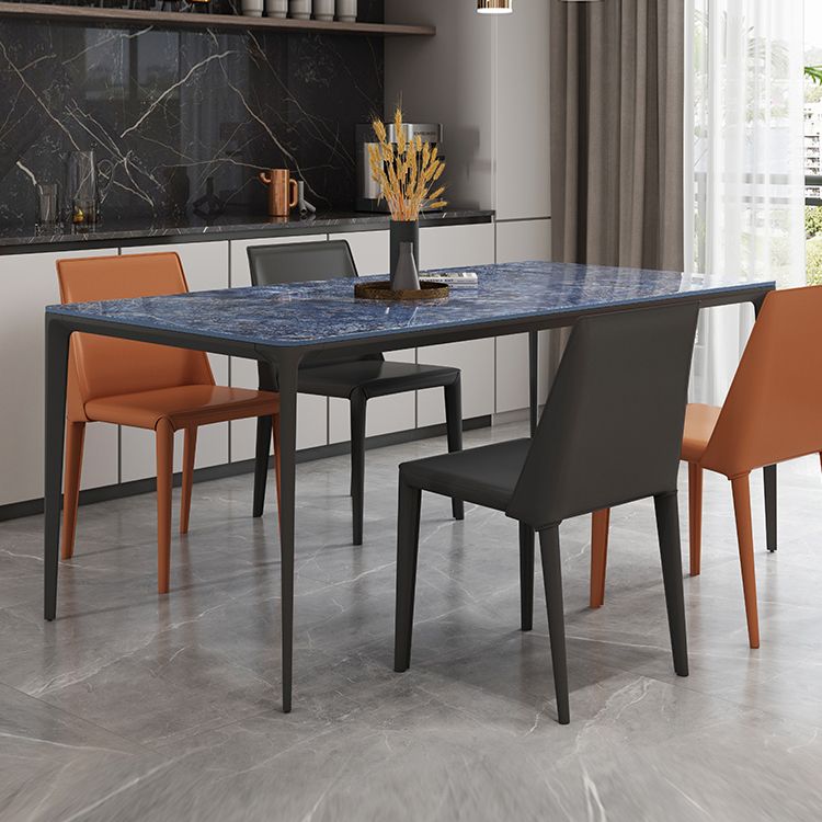 Sintered Stone Esstisch Industrial 4 Beine Basis Rechtecktisch für Zuhause