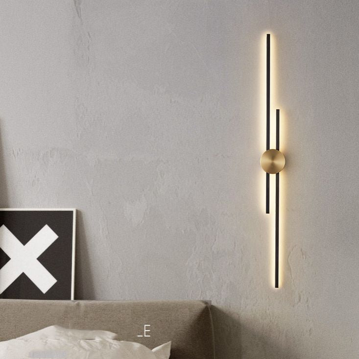 Metal Linear Shape Wall Light Modern Multi Lights Wall Mount Fixtures