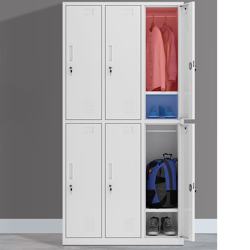 Steel Wardrobe Armoire Contemporary White Storage Cabinet for Home