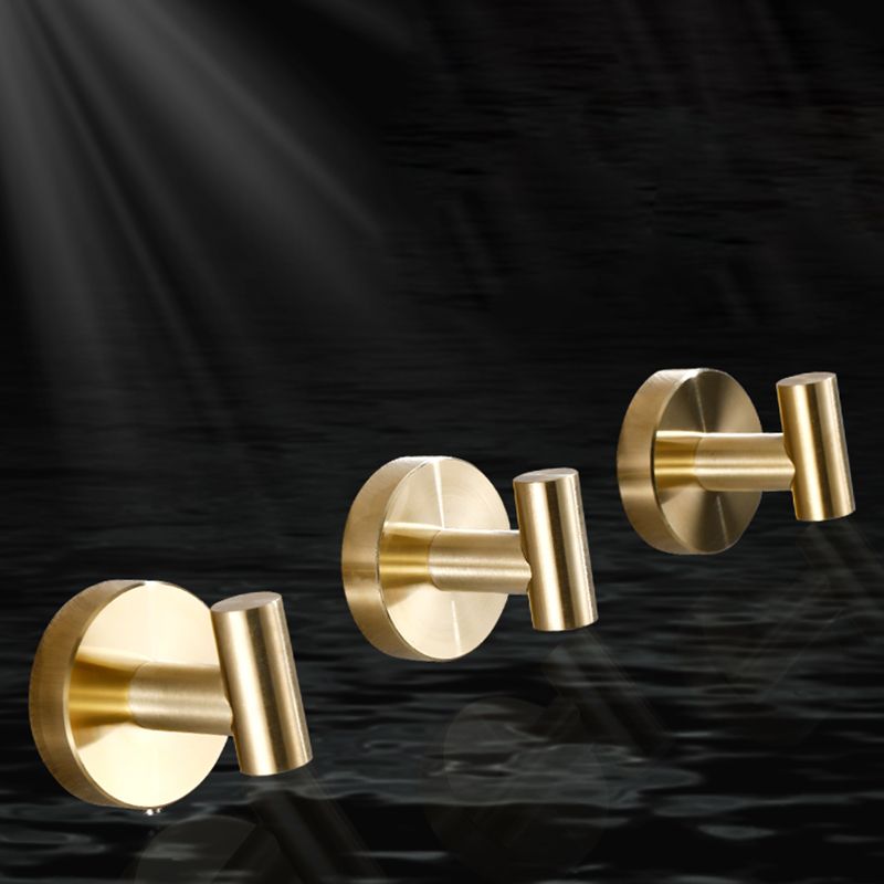 Modern Bathroom Accessory Set Metal Robe Hooks in Polished Chrome/Gold